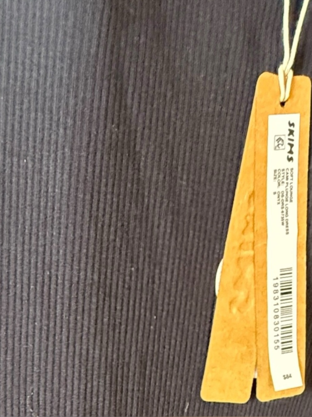 SKIMS Soft Lounge Ribbed Cami Maxi Dress Black Slit Size Small NWT - Picture 12 of 12
